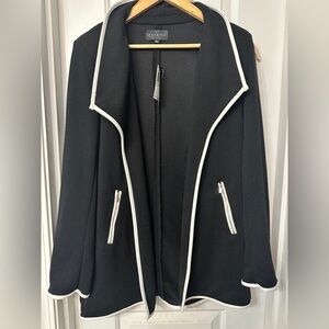 NWT Premise Black Coatigan with White Trim